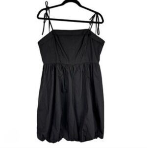 🖤NWT Love + Harmony "Bow🎀 Tie Straps Bubble🫧 Hem Little Black🖤 Dress" Large